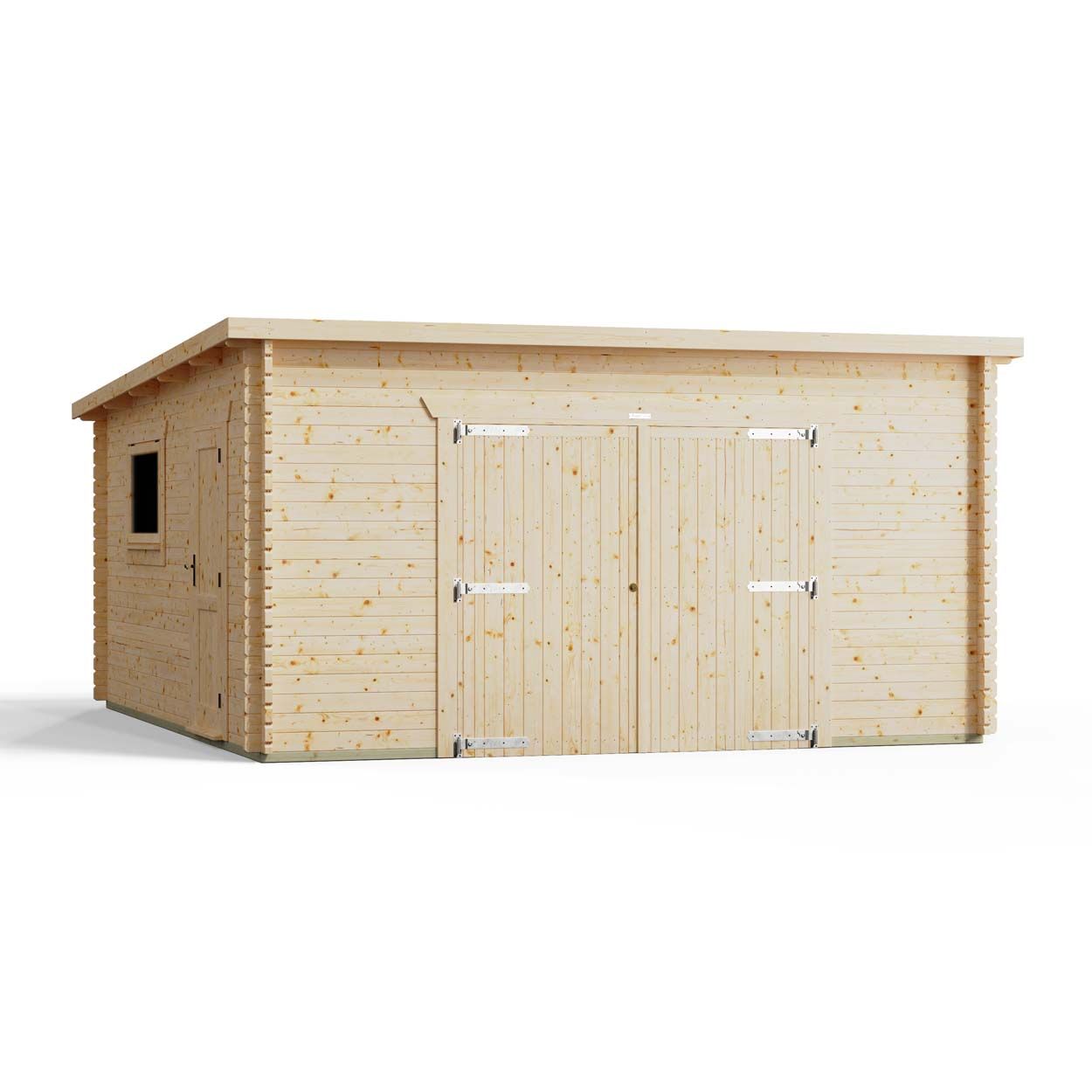 Powersheds Pent Garage Log Cabin 16ftx18ft