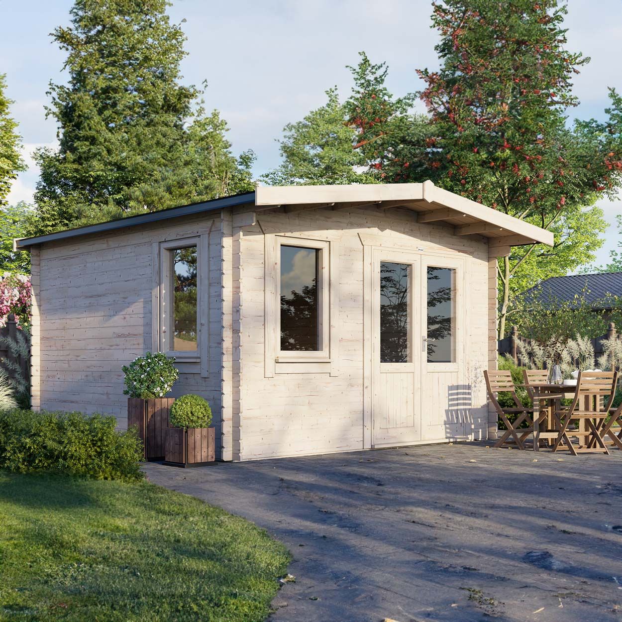 Powersheds Chalet Clasic LCabin 14ftx14ft DTR 44mm
