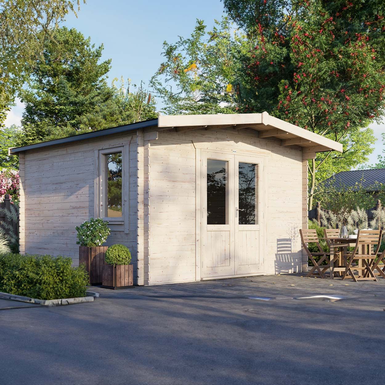 Powersheds Chalet Clasic LCabin 14ftx14ft DC 44mm
