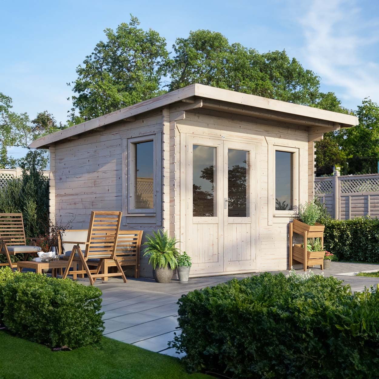Powersheds Pent Clasic LCabin 12ftx12ft DTL 44mm