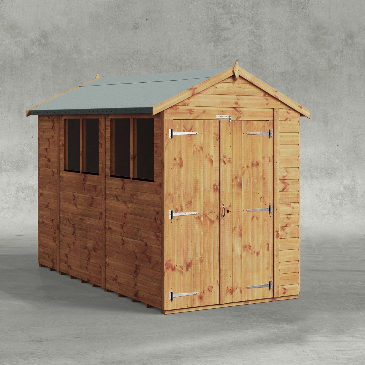 Powersheds Apex Garden Shed 10ftx5ft Double Doors