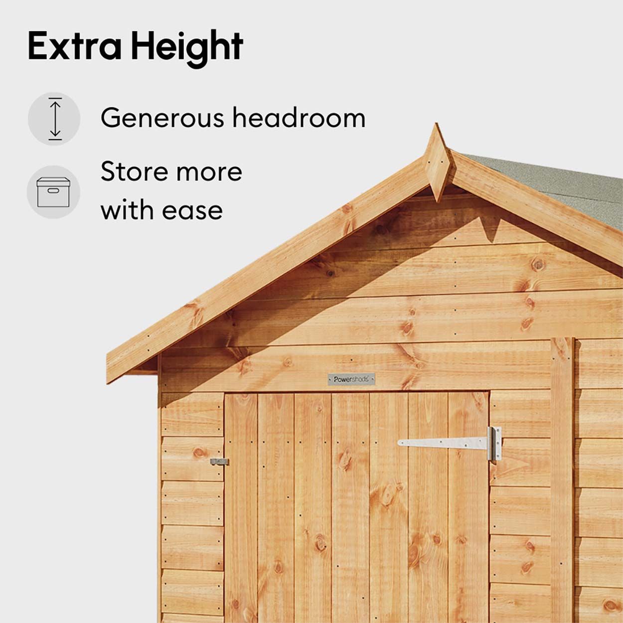 Powersheds Apex Garden Shed 10ftx5ft Double Doors