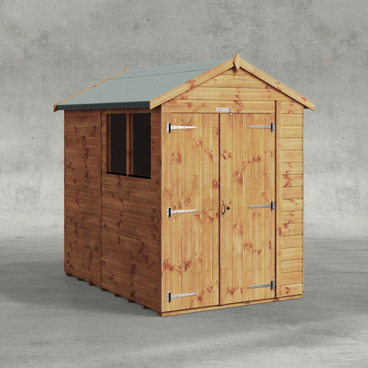 Powersheds Apex Garden Shed 7ftx5ft Double Doors