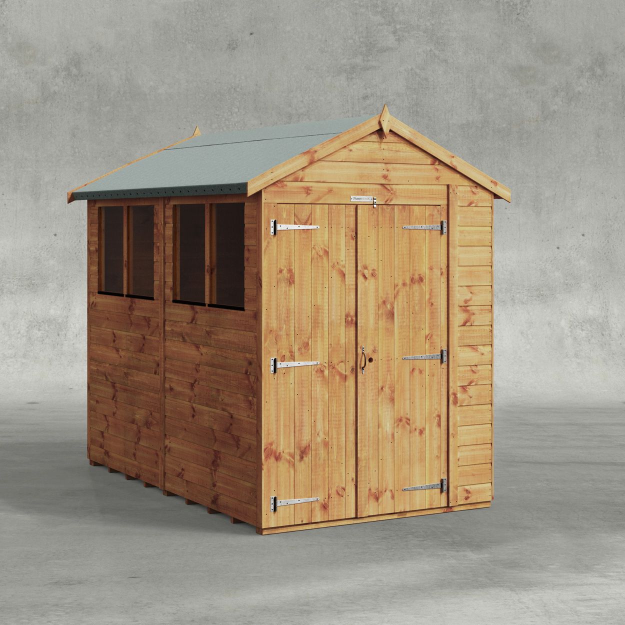 Powersheds Apex Garden Shed 8ftx5ft Double Doors