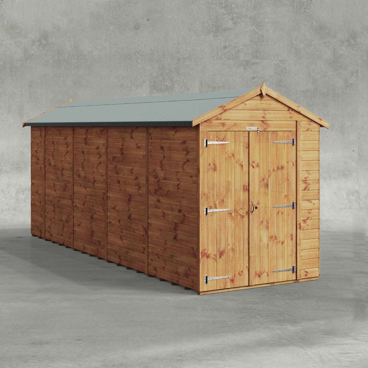 Powersheds Apex Garden Shed 18ftx5ft Windowless DD