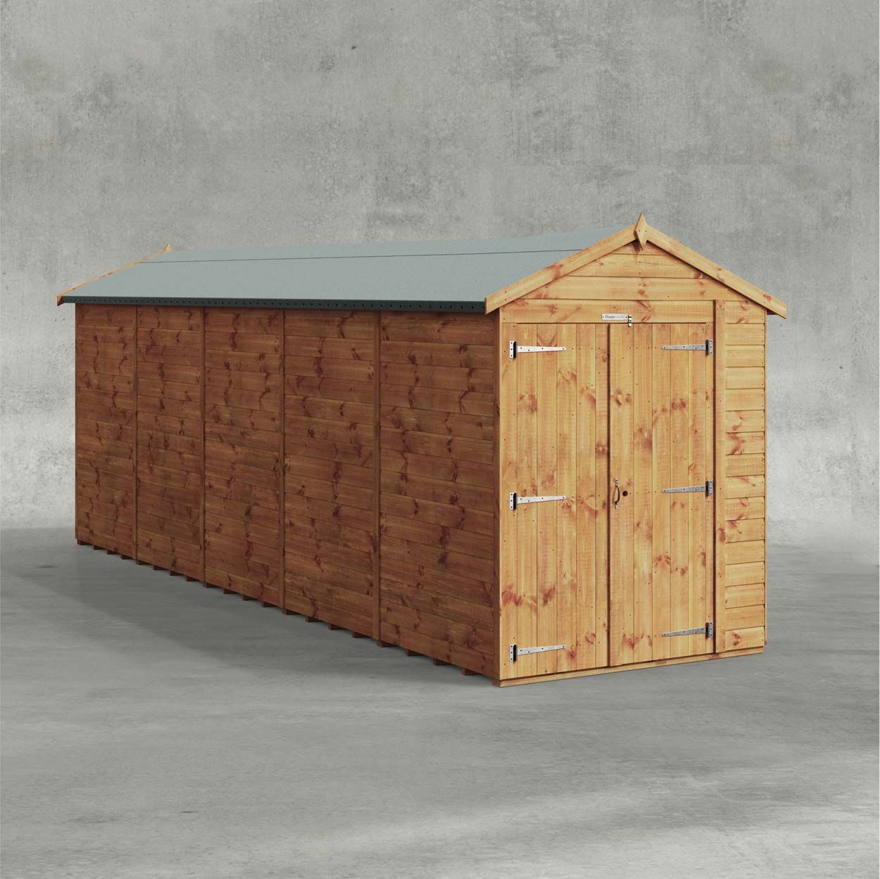 Powersheds Apex Garden Shed 20ftx5ft Windowless DD