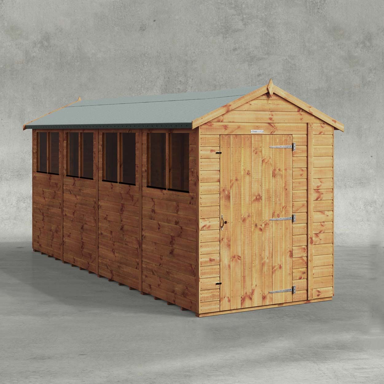 Powersheds Apex Garden Shed 16ftx5ft