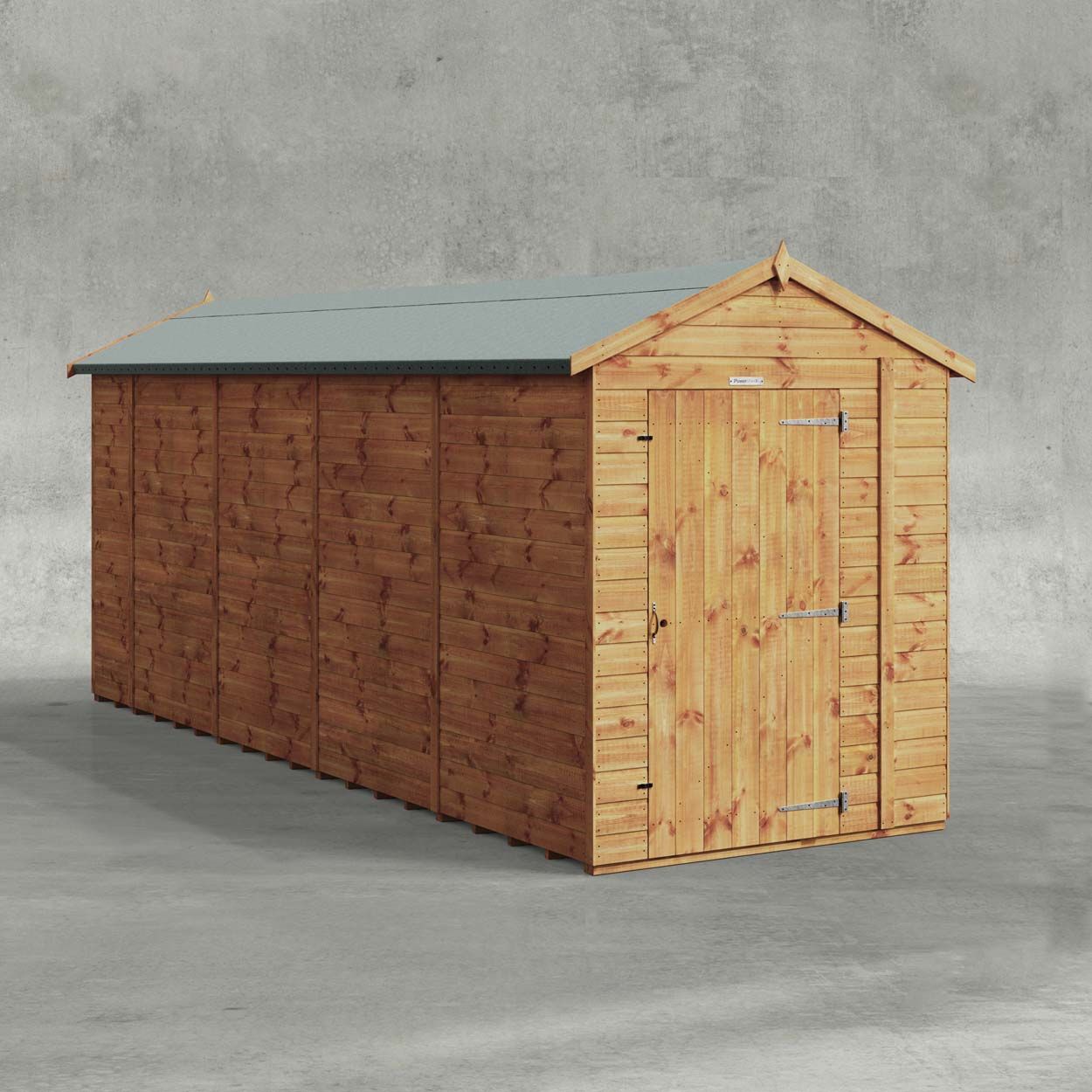 Powersheds Apex Garden Shed 18ftx5ft Windowless