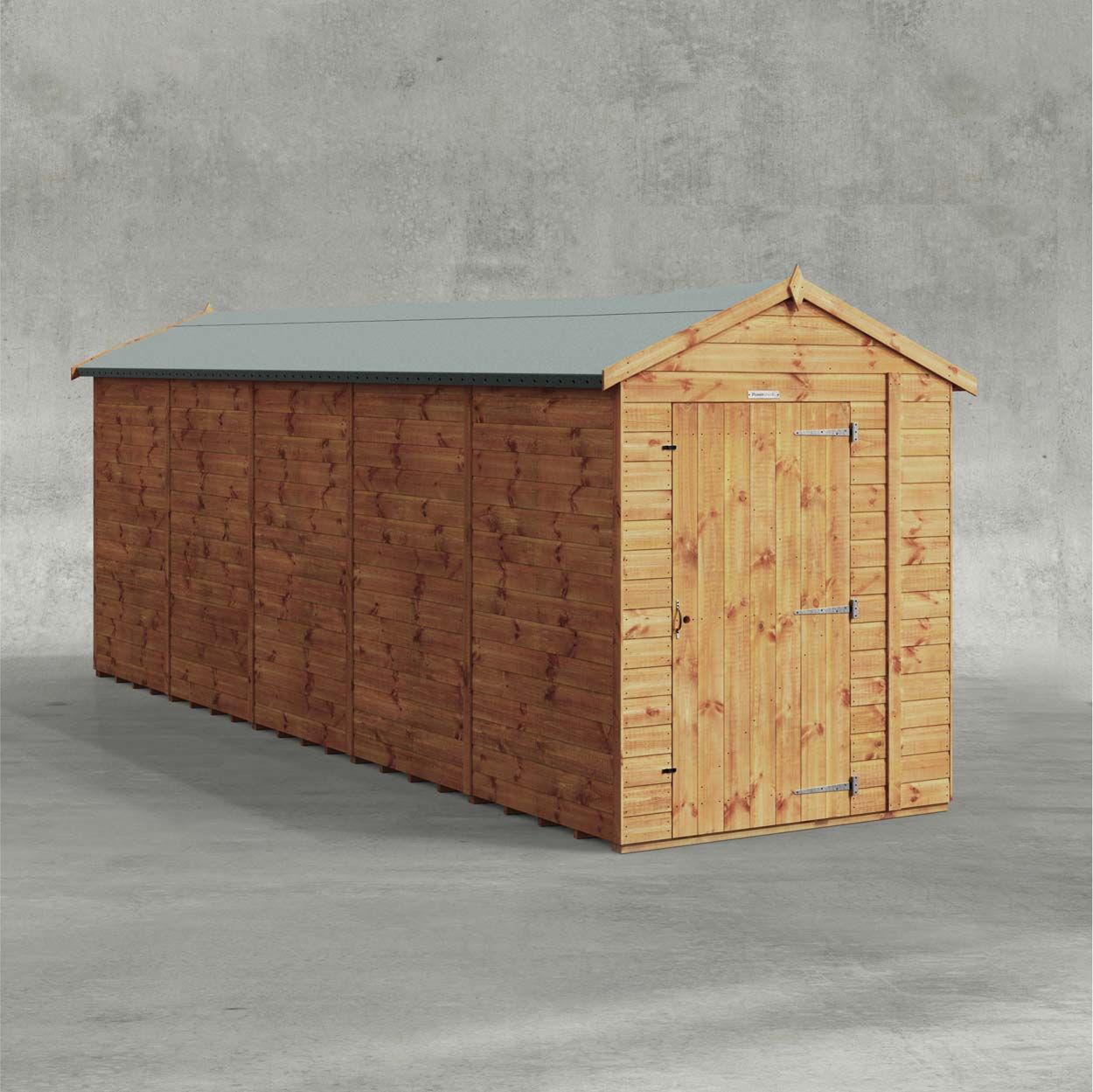 Powersheds Apex Garden Shed 20ftx5ft Windowless