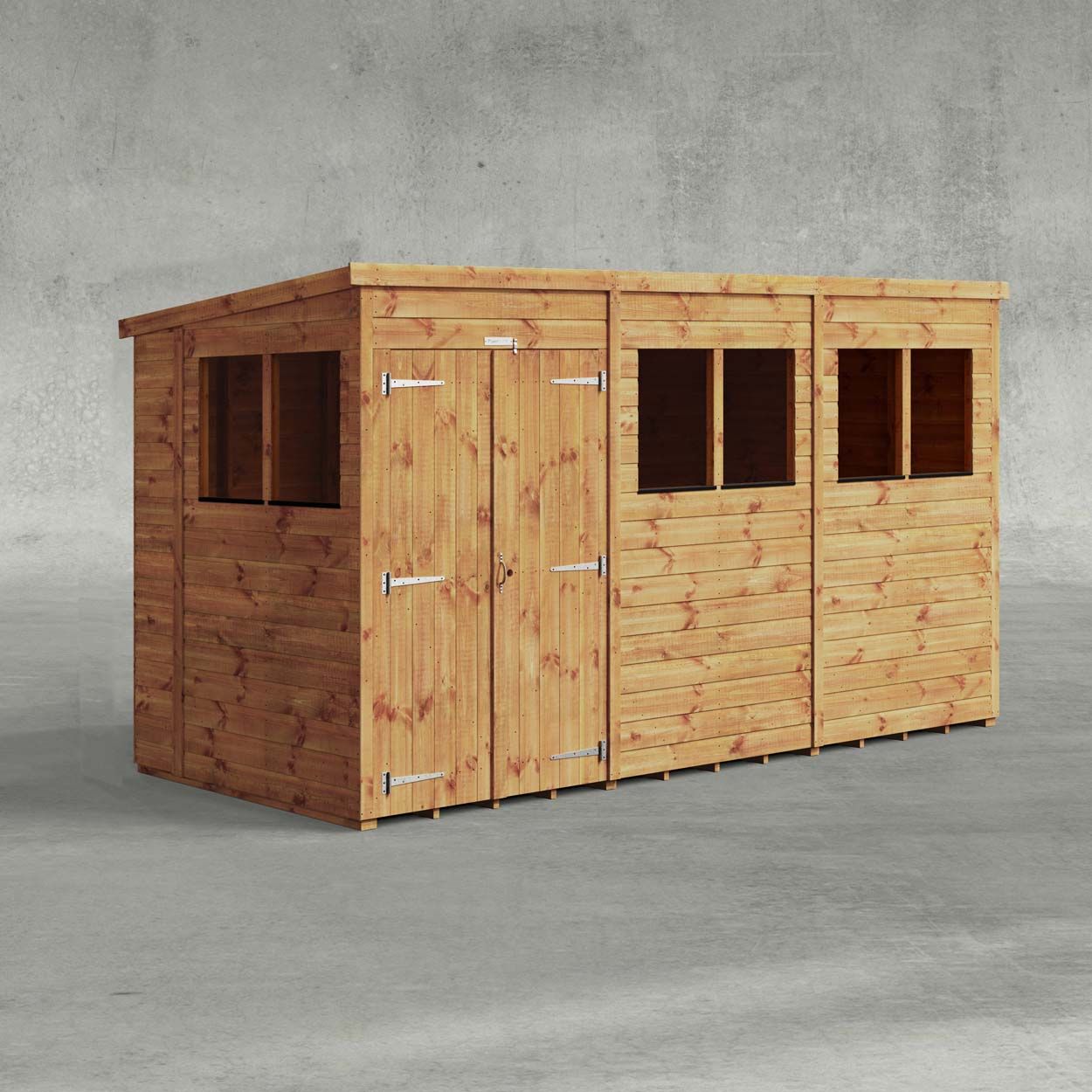Powersheds Pent Garden Shed 12ftx5ft Double Doors