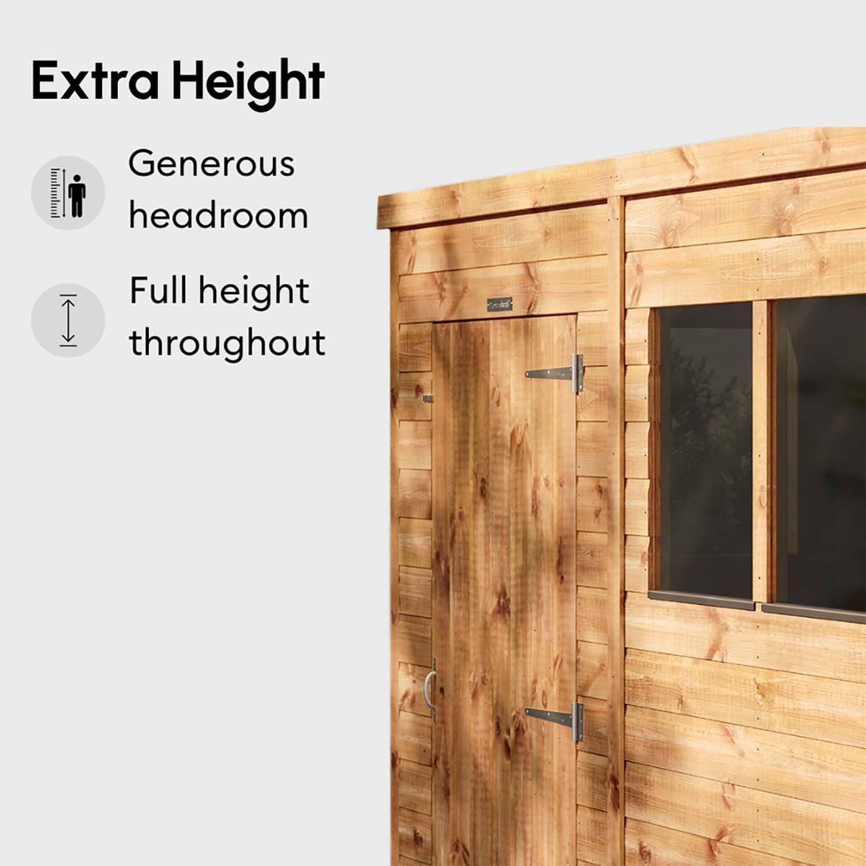 Powersheds Pent Garden Shed 20ftx5ft Double Doors