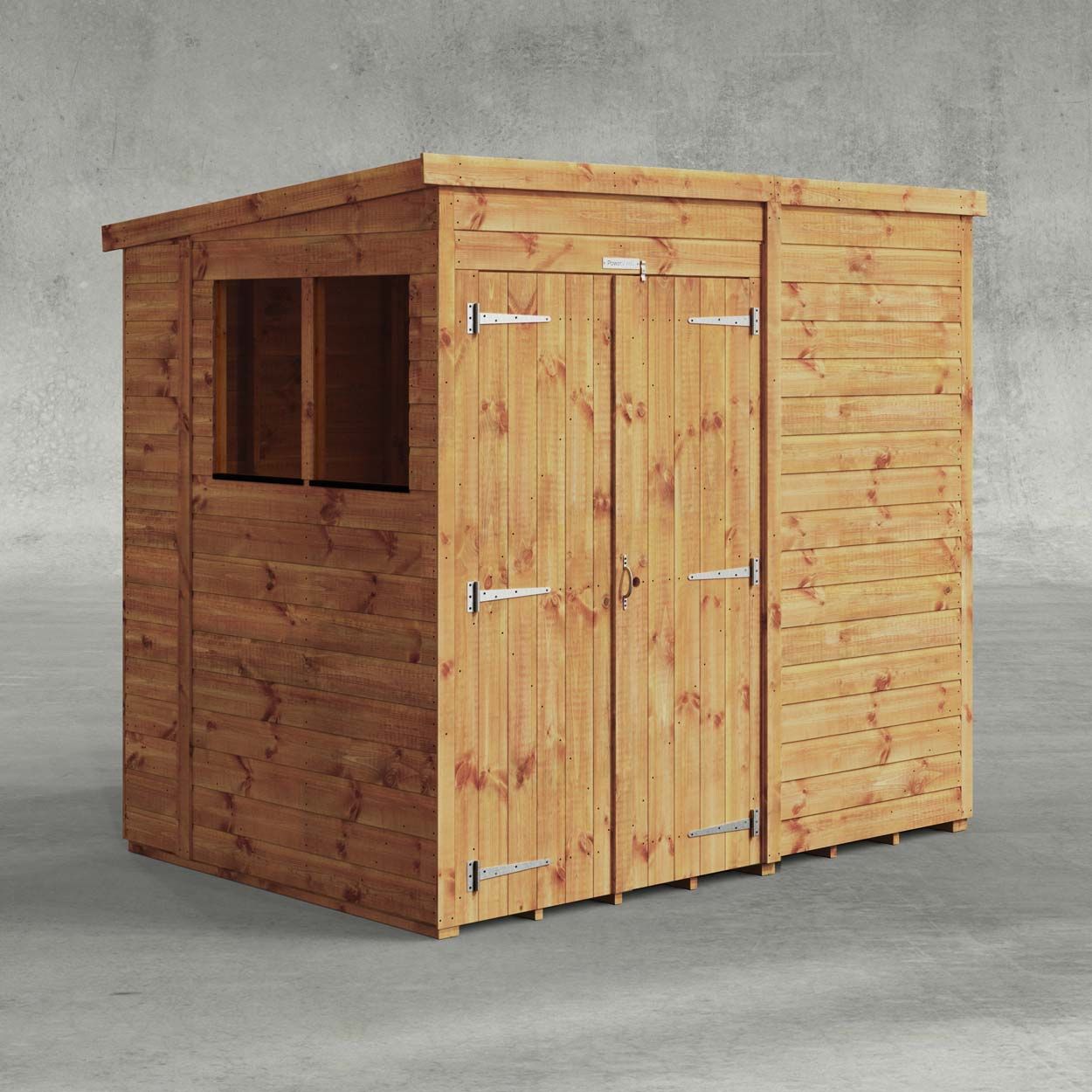 Powersheds Pent Garden Shed 7ftx5ft Double Doors
