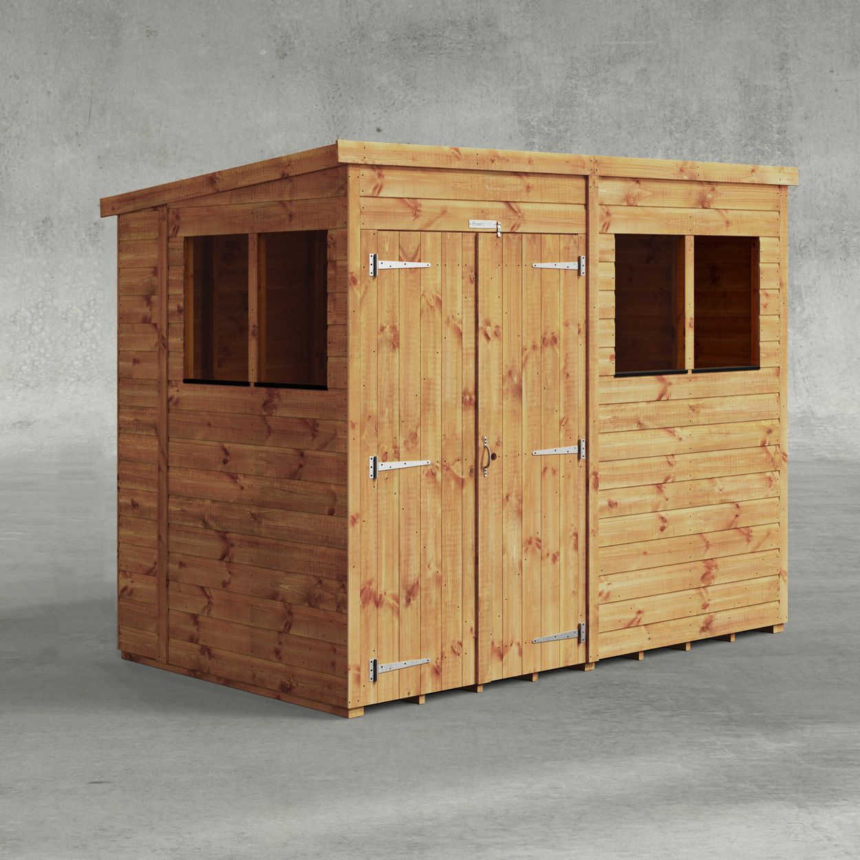Powersheds Pent Garden Shed 8ftx5ft Double Doors