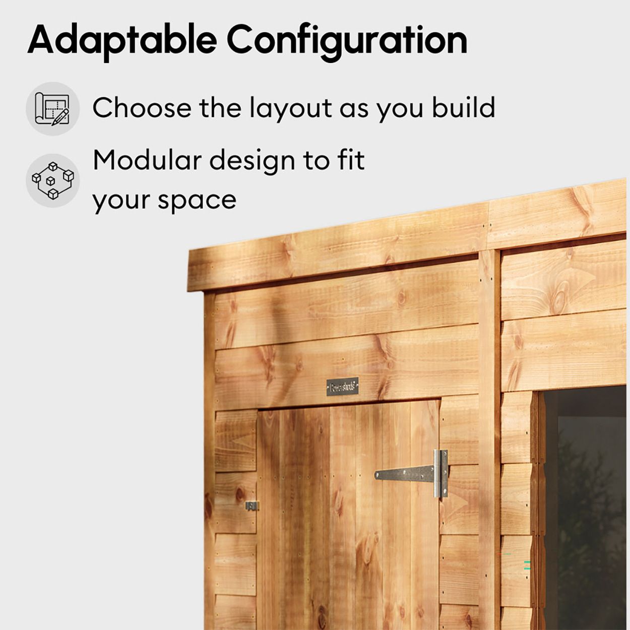 Powersheds Pent Garden Shed 8ftx5ft Double Doors