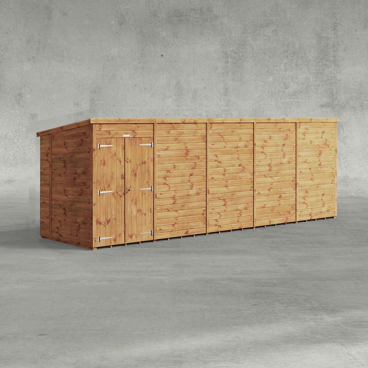 Powersheds Pent Garden Shed 20ftx5ft Windowless DD