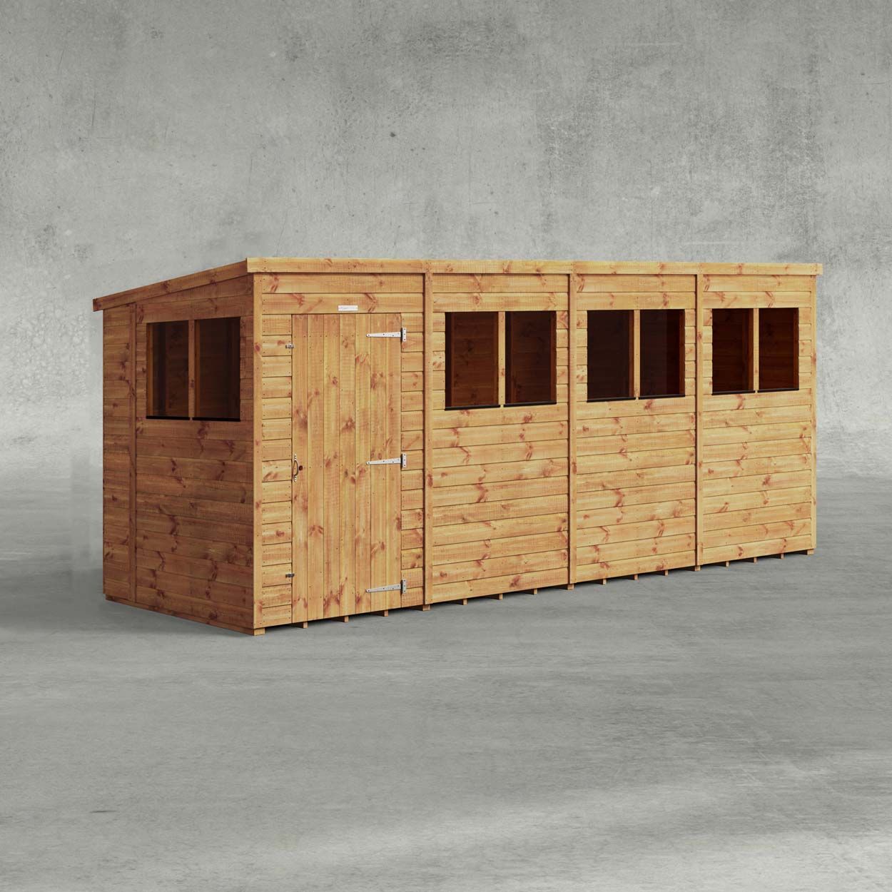 Powersheds Pent Garden Shed 16ftx5ft