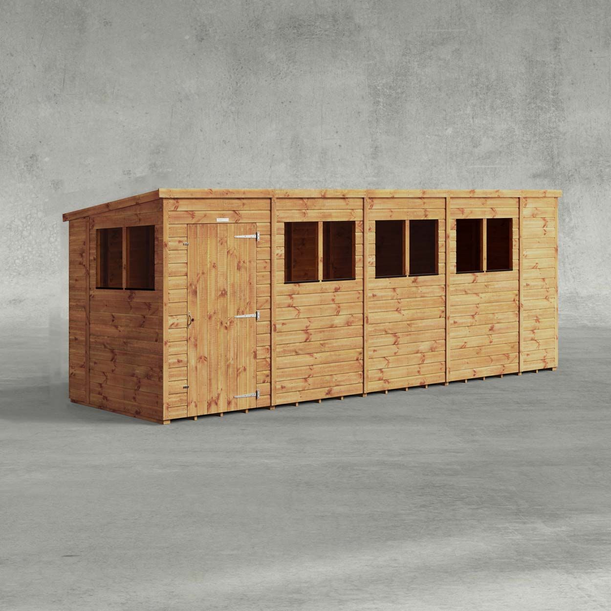 Powersheds Pent Garden Shed 18ftx5ft