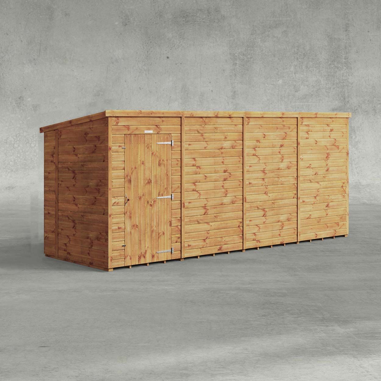 Powersheds Pent Garden Shed 16ftx5ft Windowless