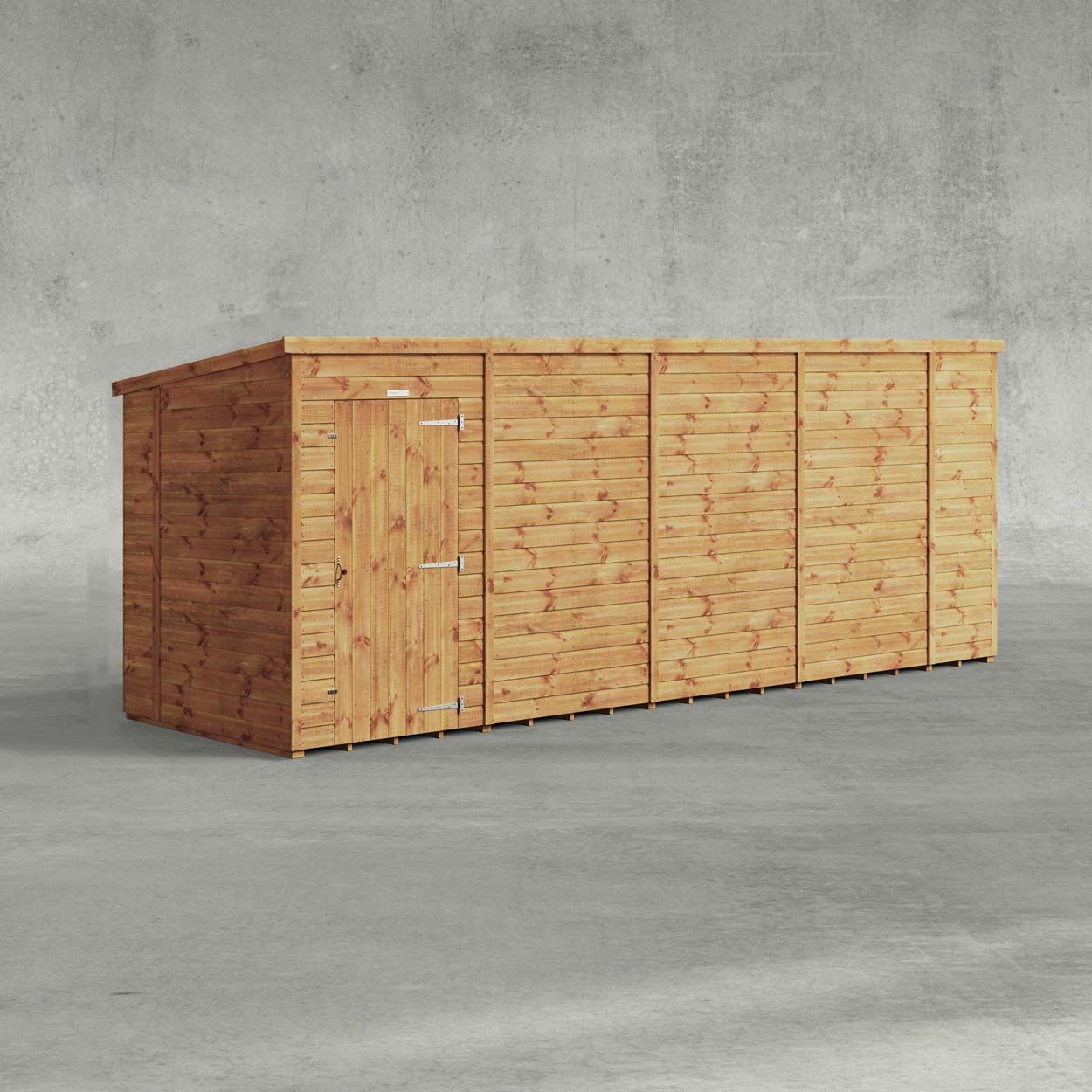 Powersheds Pent Garden Shed 18ftx5ft Windowless