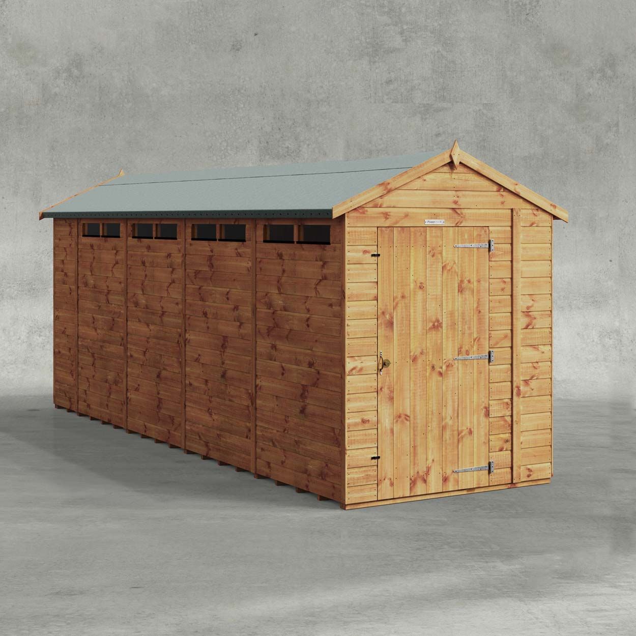 Powersheds Apex Security Shed 18ftx5ft