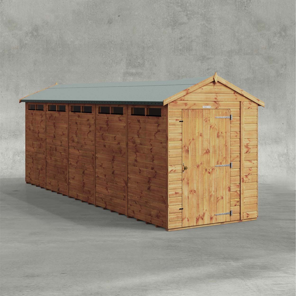 Powersheds Apex Security Shed 20ftx5ft