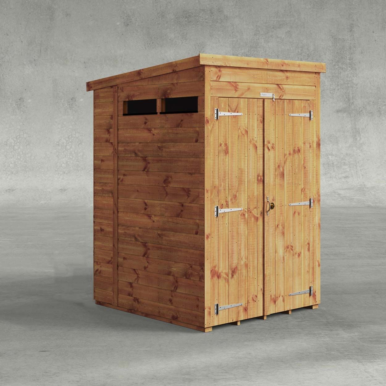 Powersheds Pent Security Shed 4ftx5ft Double Doors