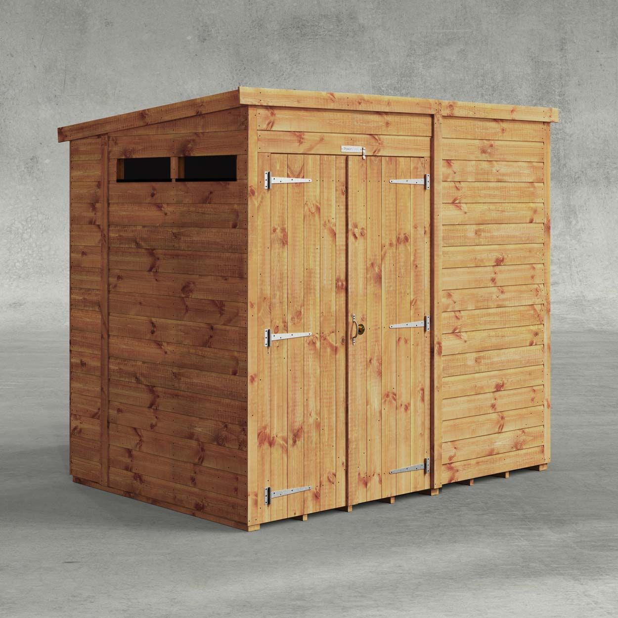 Powersheds Pent Security Shed 7ftx5ft Double Doors