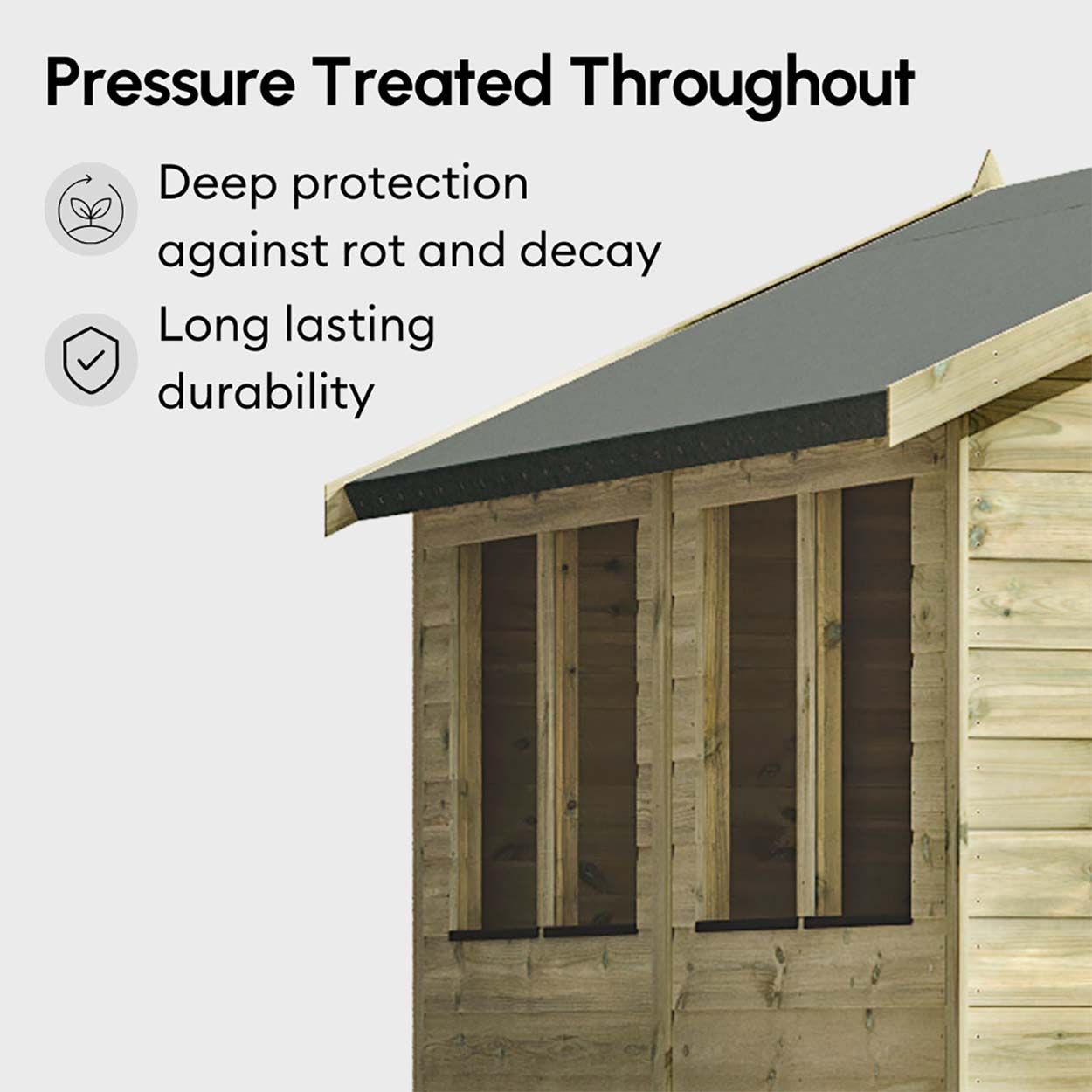 Powersheds Premium Apex Garden Shed 14ftx5ft Double Doors