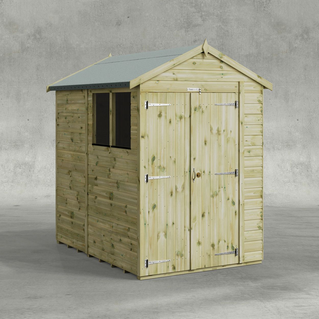 Powersheds Premium Apex Garden Shed 7ftx5ft Double Doors