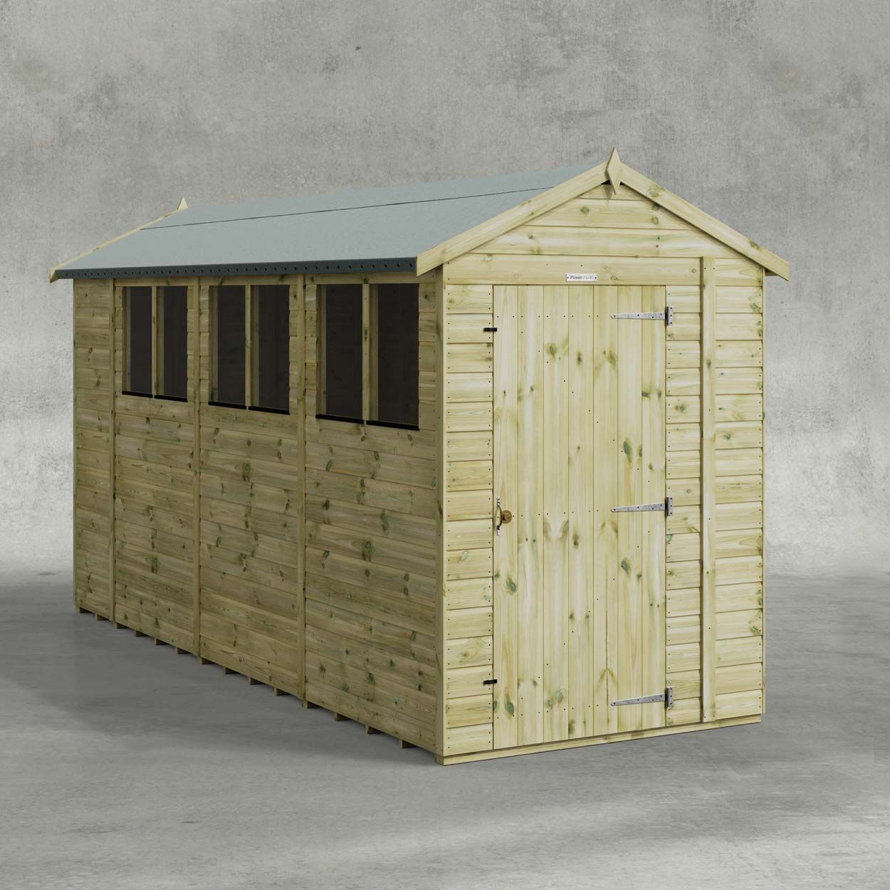 Powersheds Premium Apex Garden Shed 14ftx5ft