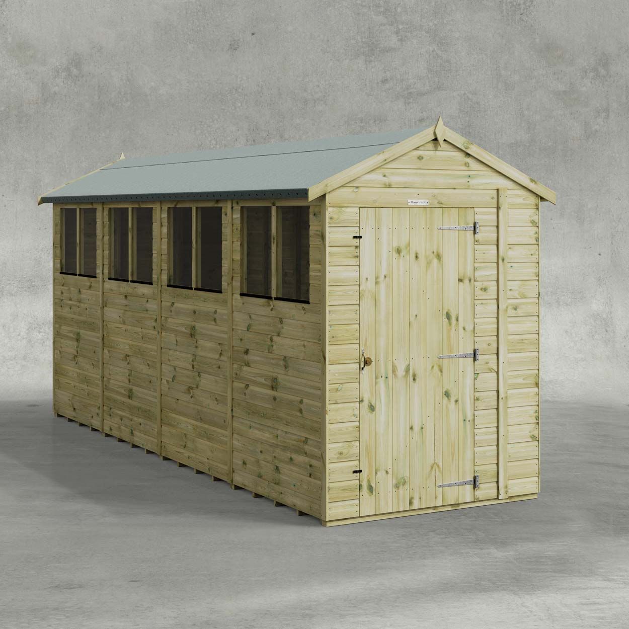 Powersheds Premium Apex Garden Shed 16ftx5ft