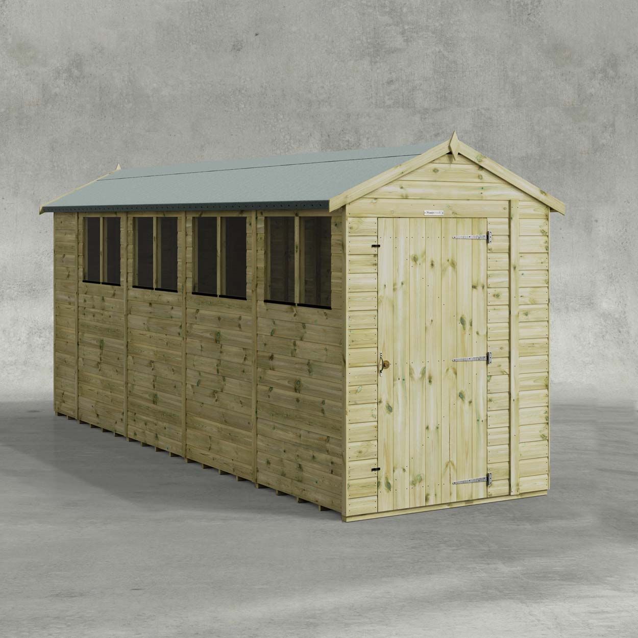 Powersheds Premium Apex Garden Shed 18ftx5ft
