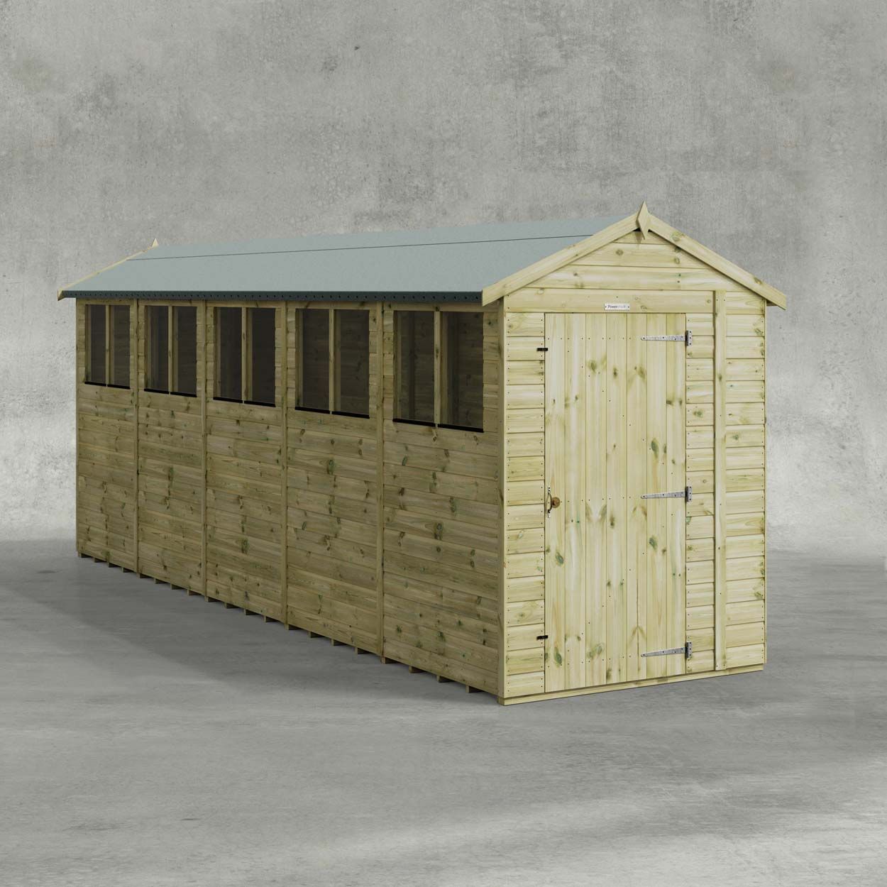 Powersheds Premium Apex Garden Shed 20ftx5ft