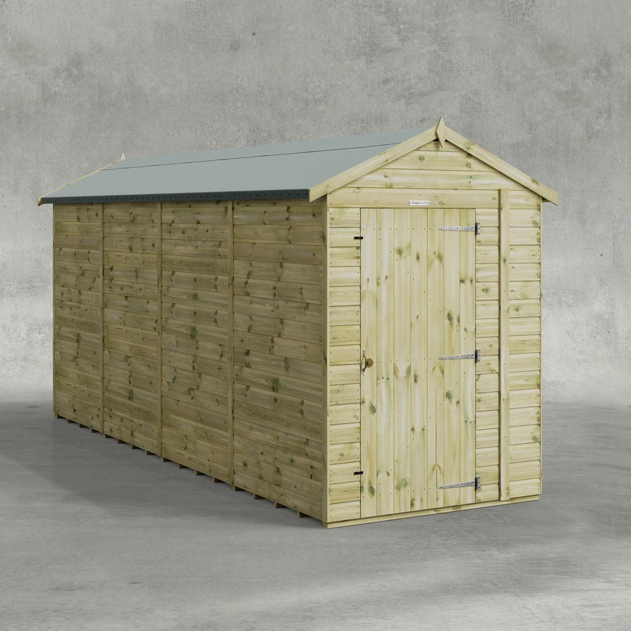 Powersheds Prem Apex Garden Shed 16ftx5ft Wndless