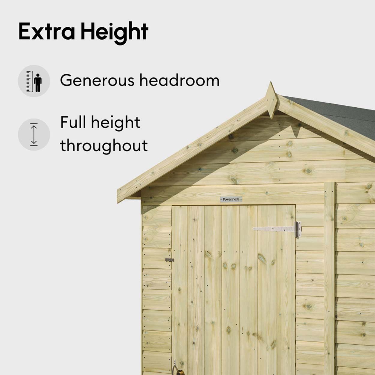 Powersheds Prem Apex Garden Shed 16ftx5ft Wndless