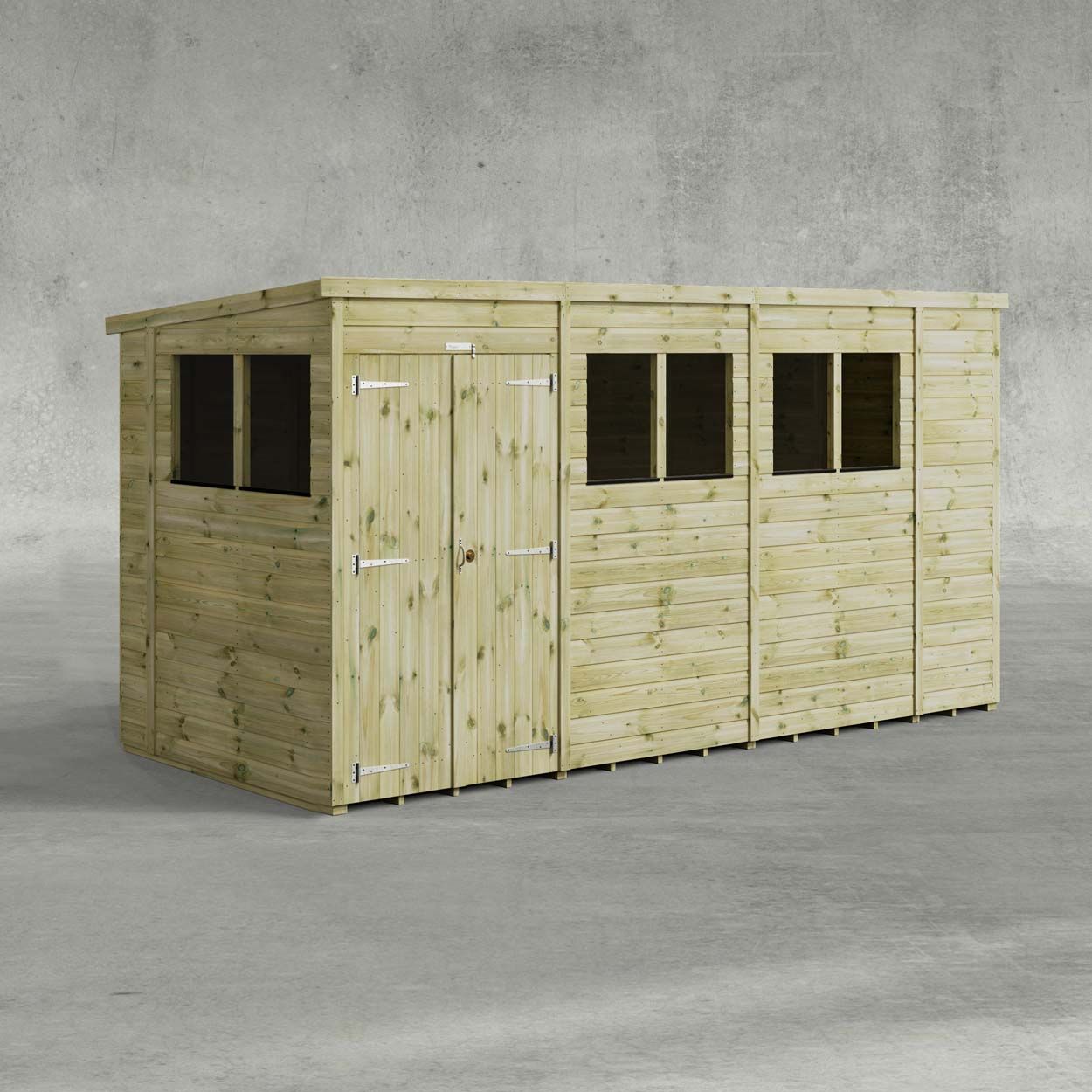Powersheds Prem Pent Garden Shed 14ftx5ft DD