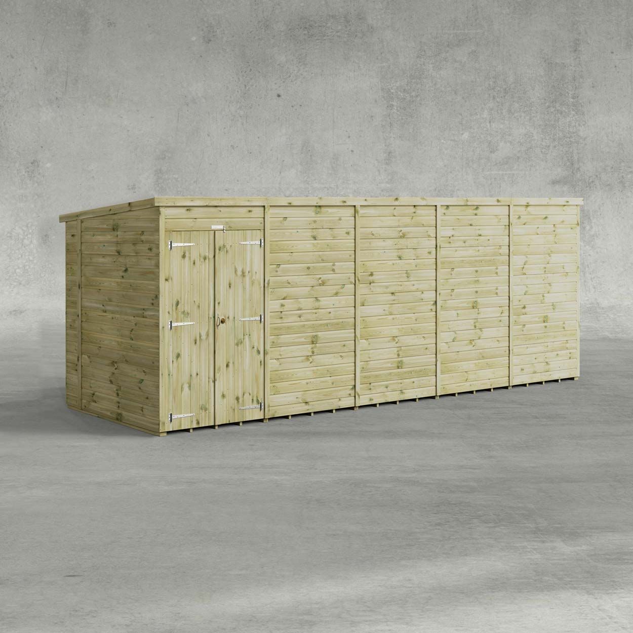 Powersheds Prem Pent GDN Shed 20ft x 5ft Wndlss DD