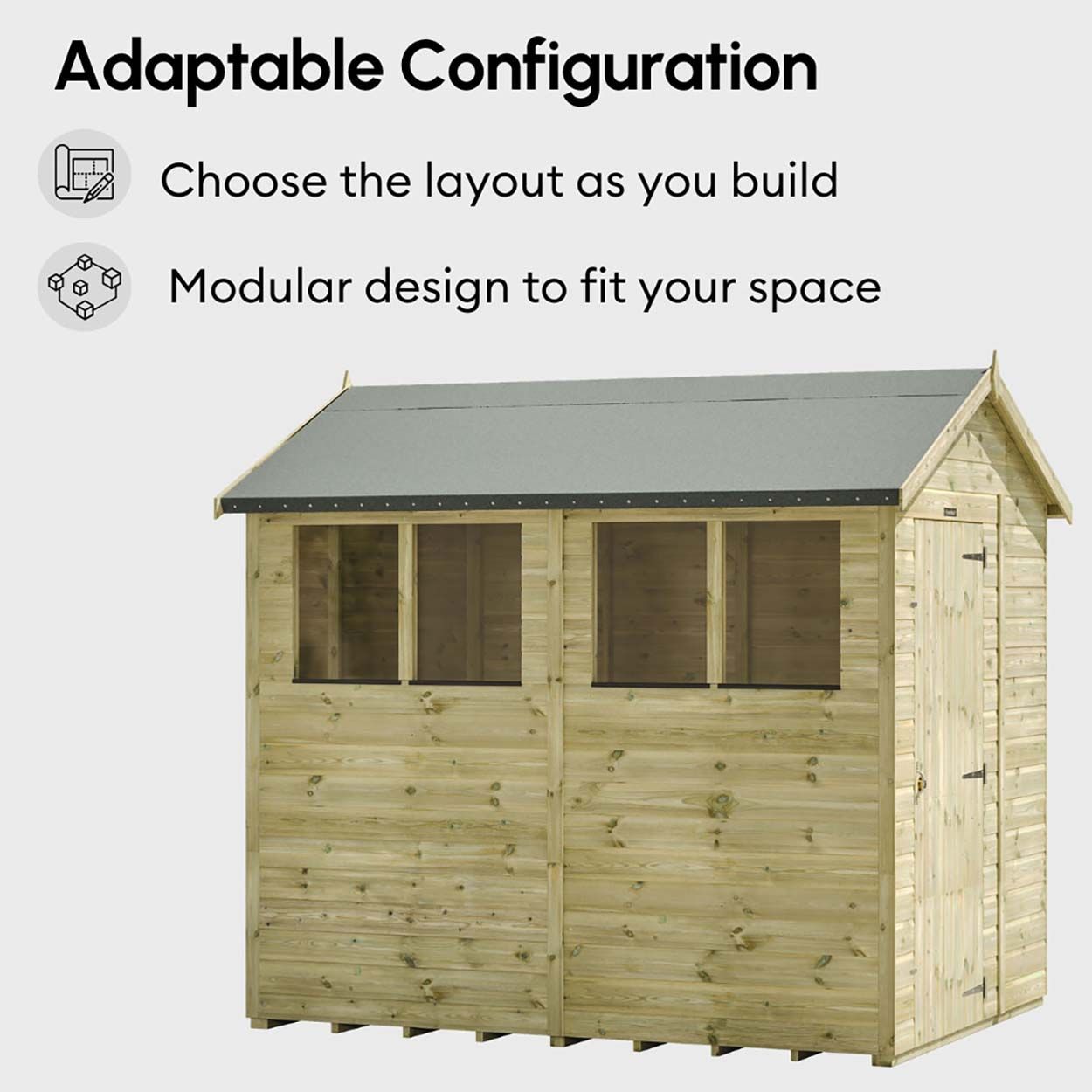Powersheds Prem Apex Security Shed 12ft x 5ft DD