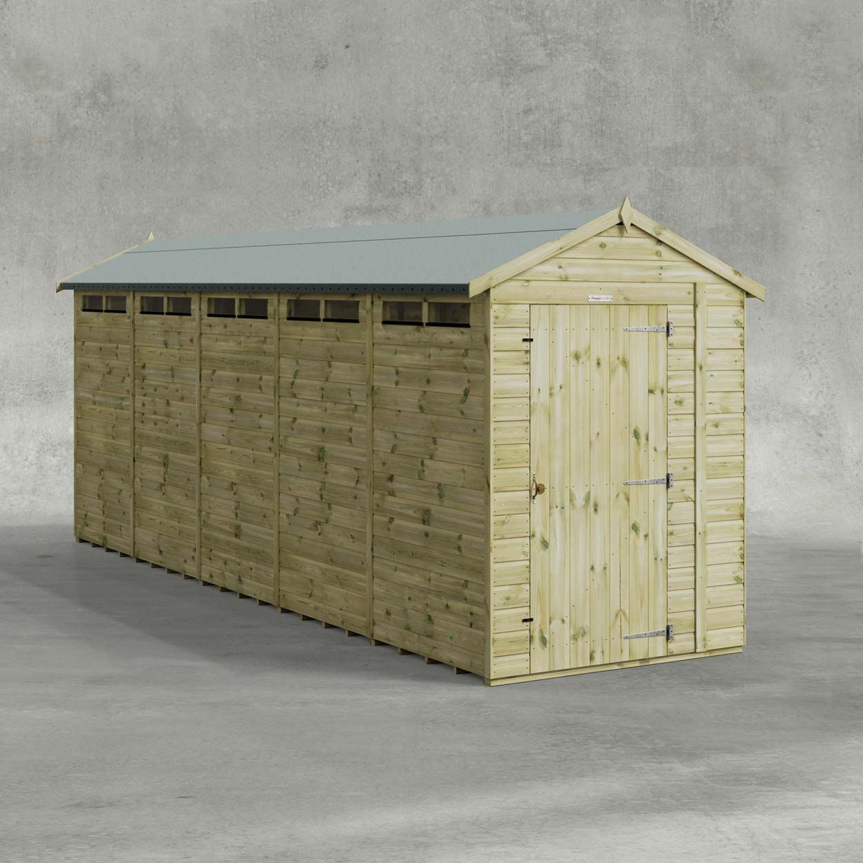 Powersheds Prem Apex Security Shed 20ft x 5ft