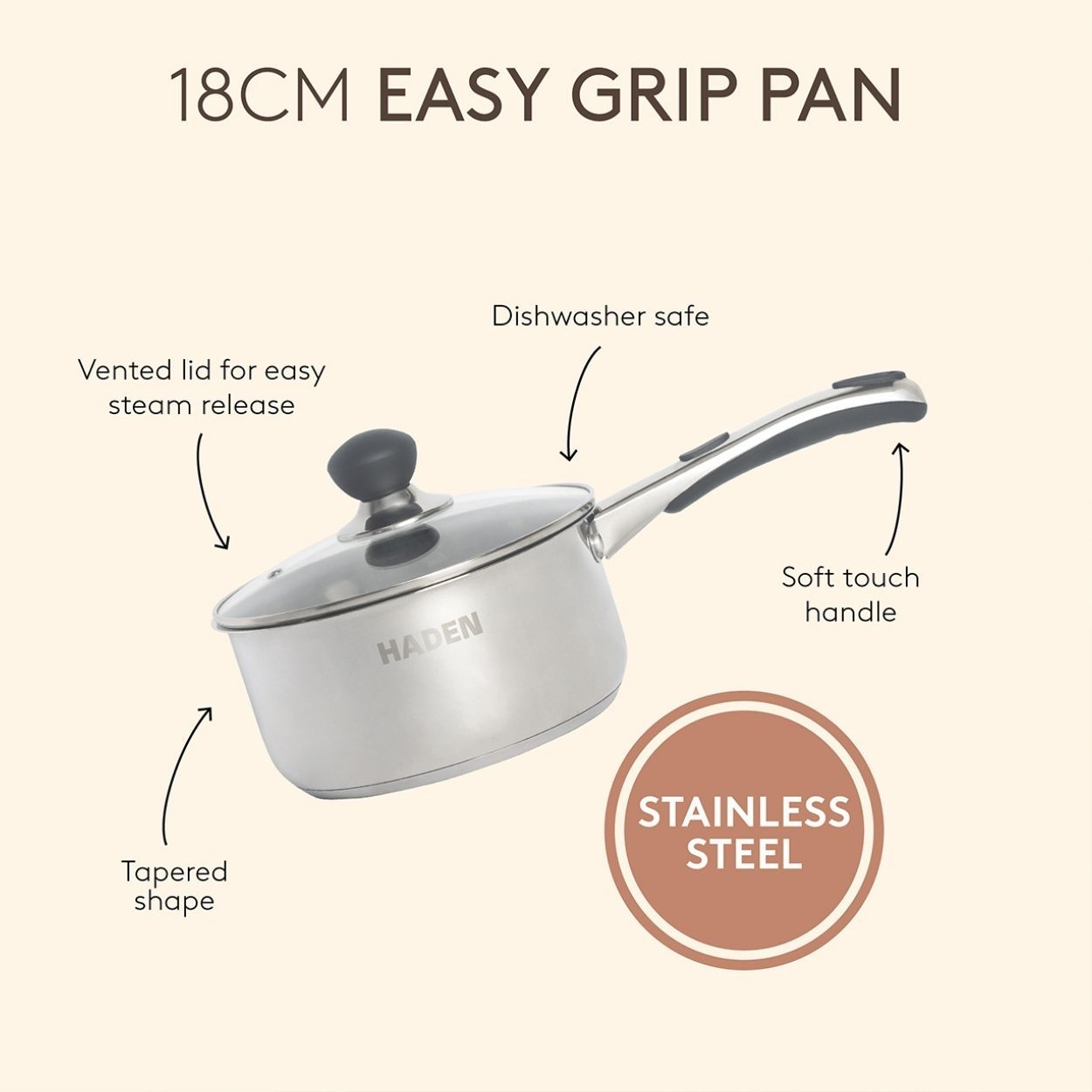 Sabichi 18Cm Easy Grip Pan