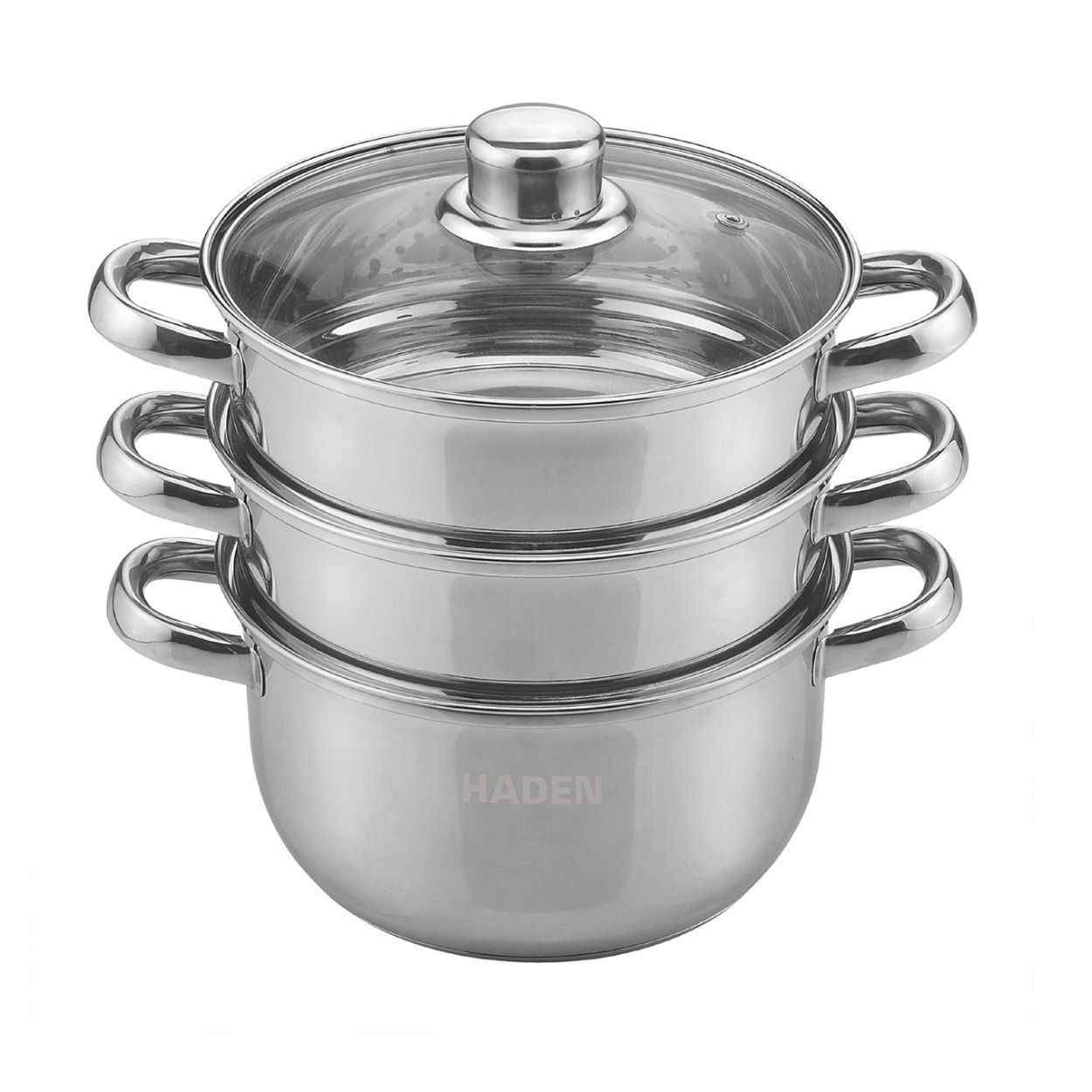 Sabichi 18Cm Ss 3 Tier Steamer With Glass Lid
