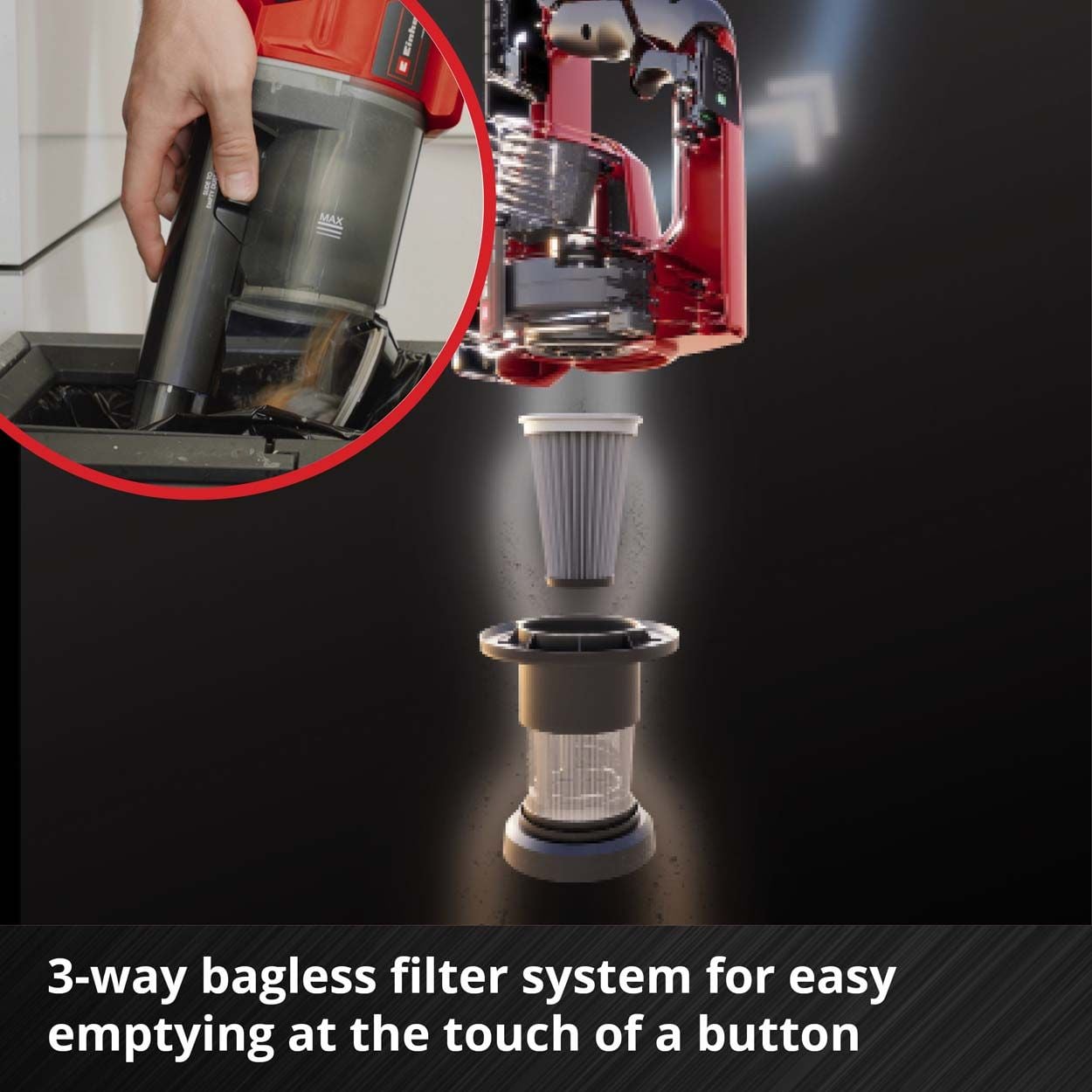 Einhell PXC 18V TE-SV 18 Cordless Stick Vacuum Cleaner - Bare Unit