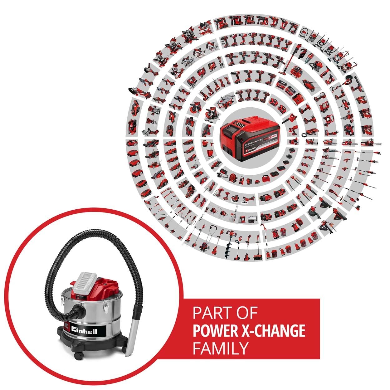 Einhell PXC 18V TE-AV 18/15 Cordless Ash Vacuum Cleaner - Bare Unit