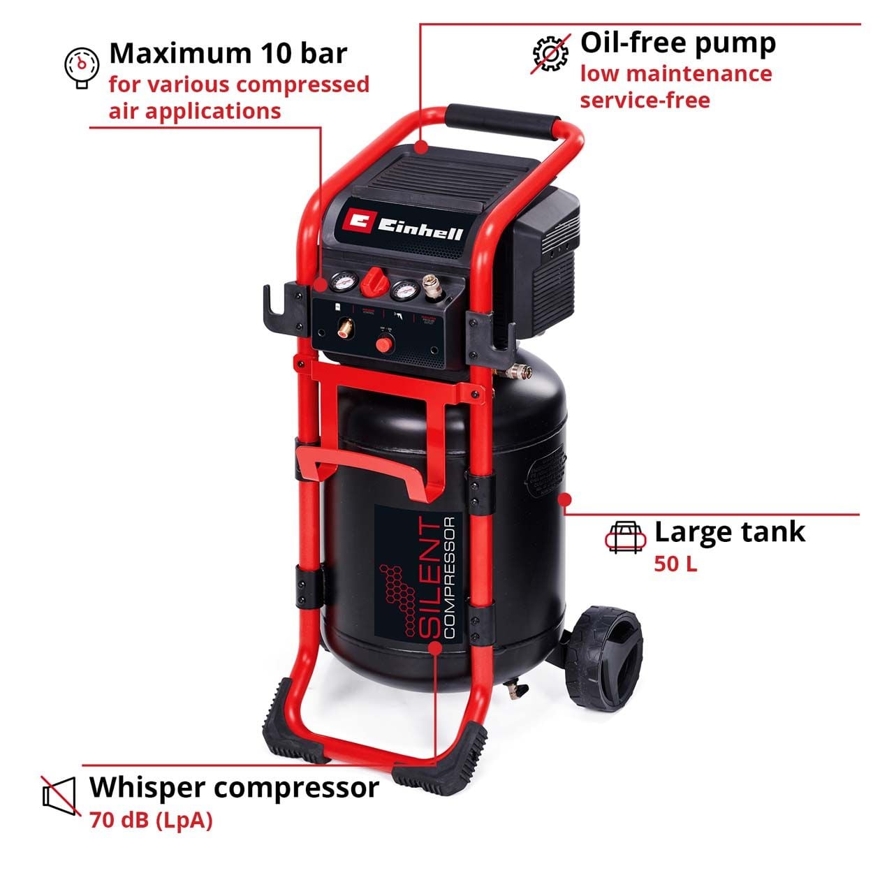 Einhell TE-AC 270/50 Silent Air Compressor 230v