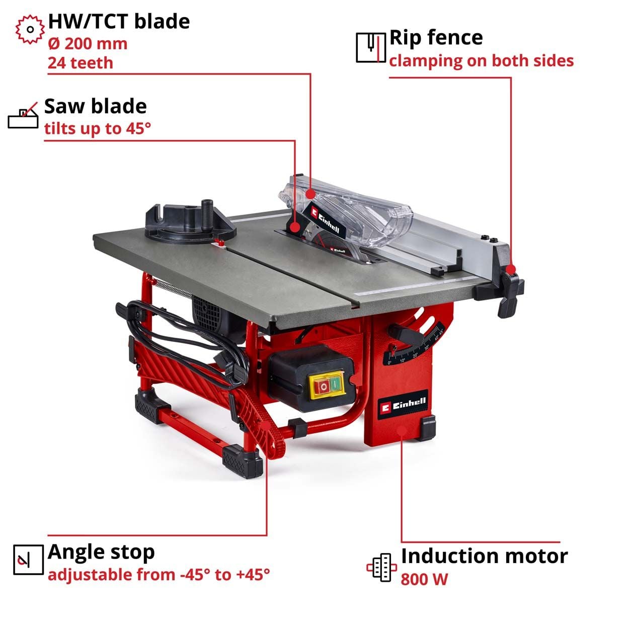 Einhell TC-TS 8 I 800W 200mm Table Saw 230v