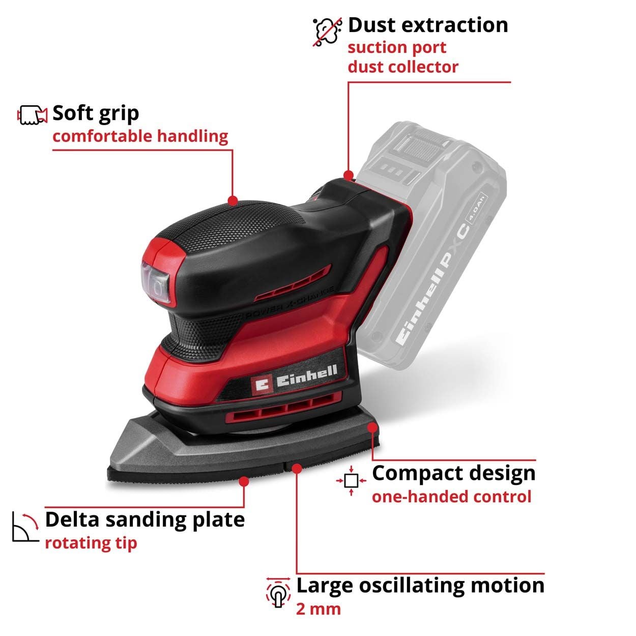 Einhell PXC 18V TE-OS 18/150-2 Cordless Multi Sander - Bare Unit