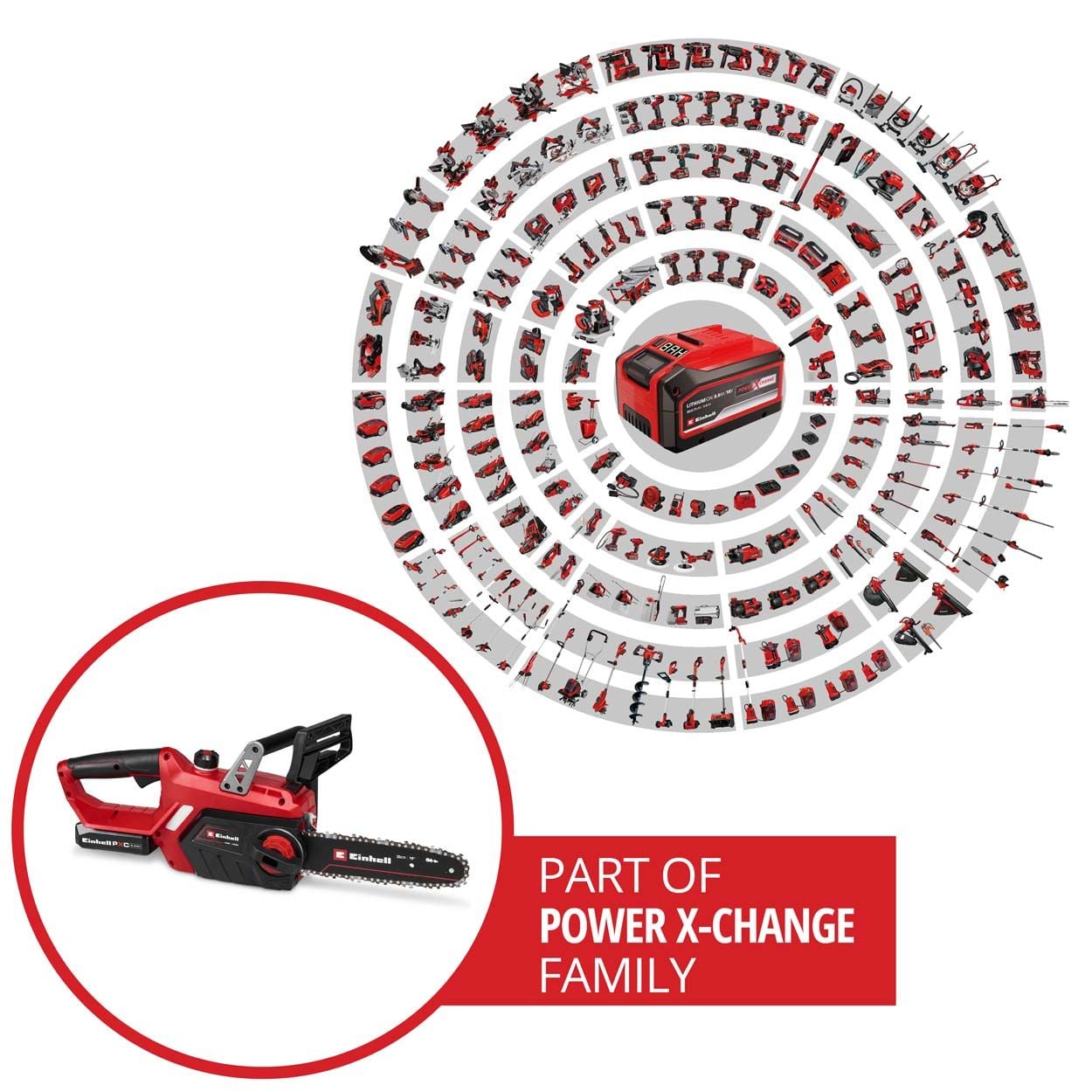 Einhell PXC 18V GE-LC 18/25-1 Cordless Chainsaw Kit (1x 2.5Ah)