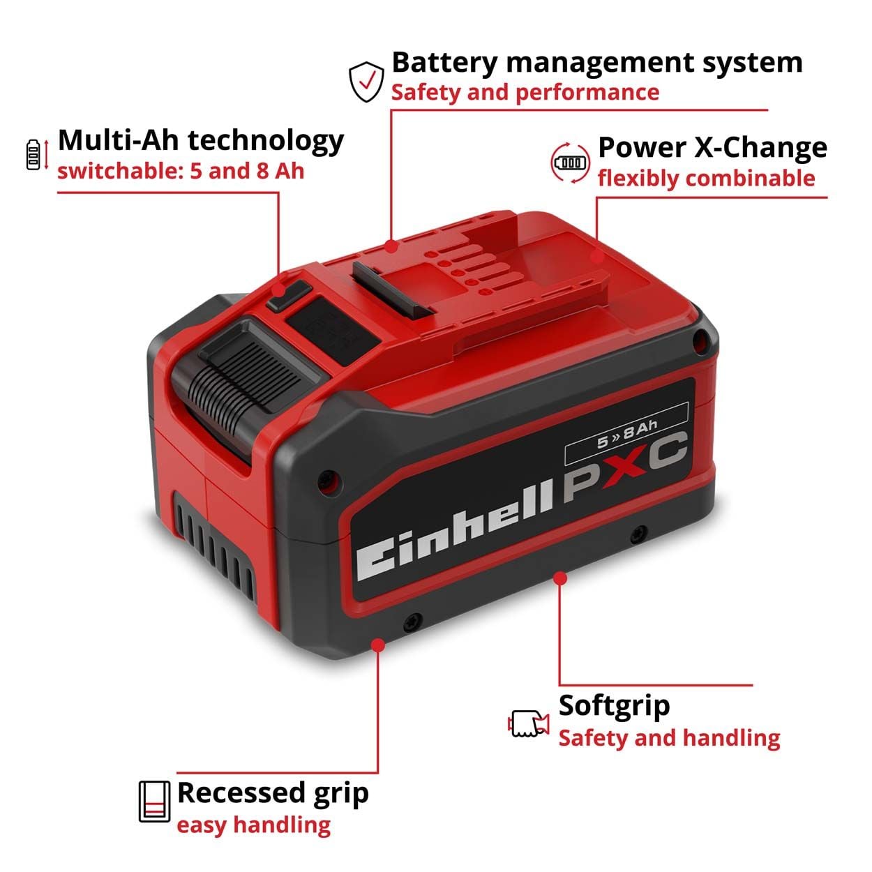 Einhell PXC+ 18V 5–8Ah Multi-Ah Battery