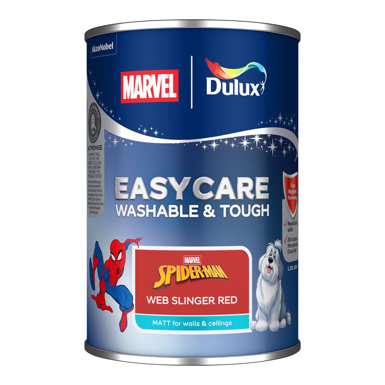 Dulux Easycare Washable & Tough Marvel Avengers Spiderman Web Slinger Red 1.25L