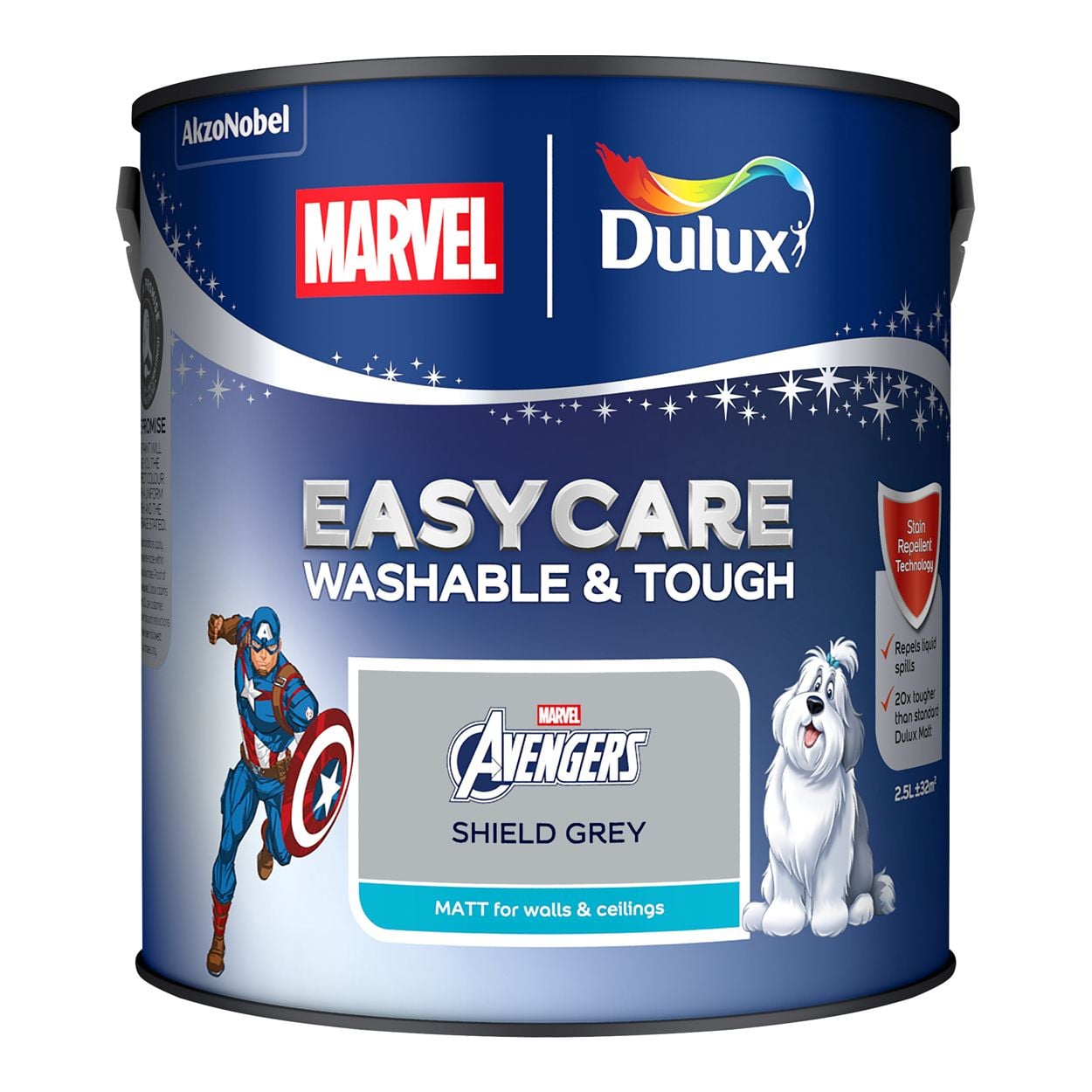 Dulux Easycare Washable & Tough Marvel Avengers Shield Grey 2.5L
